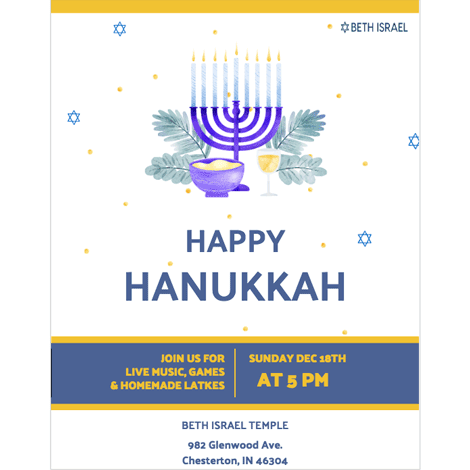 Hanukkah Watercolor Event Flyer