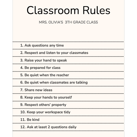 Classroom Rules