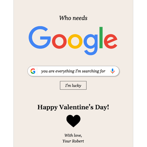 Valentine's Day Google Card
