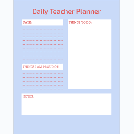 Simple Daily Teacher Planner