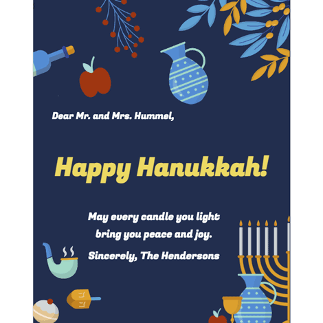 Hanukkah Illustrated Family Greeting
