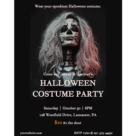 Halloween Skeleton Costume Party Invite