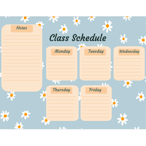 Daisy Daily Class Schedule