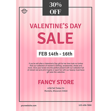 Valentine's Day Striped Promo