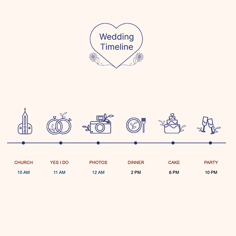 Horizontal Wedding Timeline