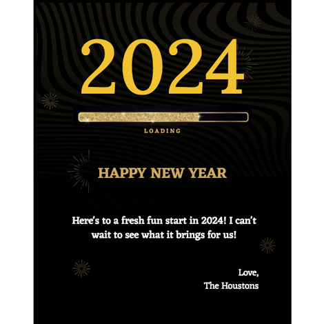 New Year Loading Screen Card Gold