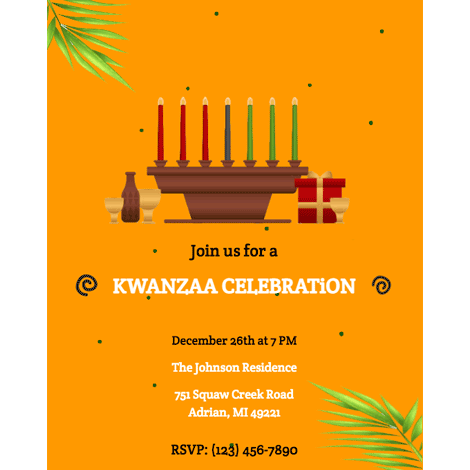 Kwanzaa Family Party Invite