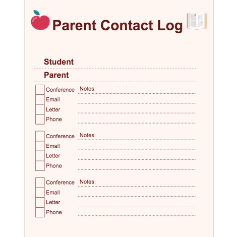 Parent Contact Log