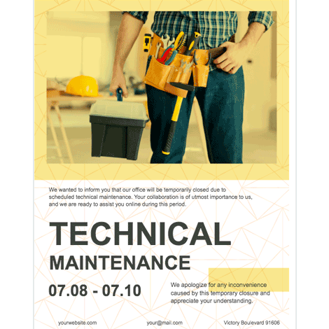Technical Maintenance Company Notification