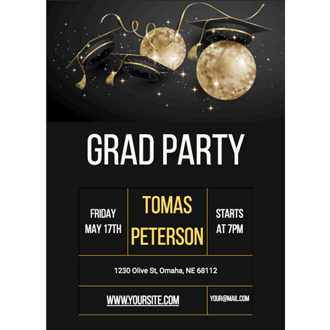 Disco Ball Graduation Party Invite