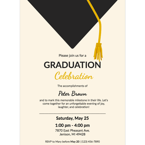 Classic Tassel Graduation Party Invite