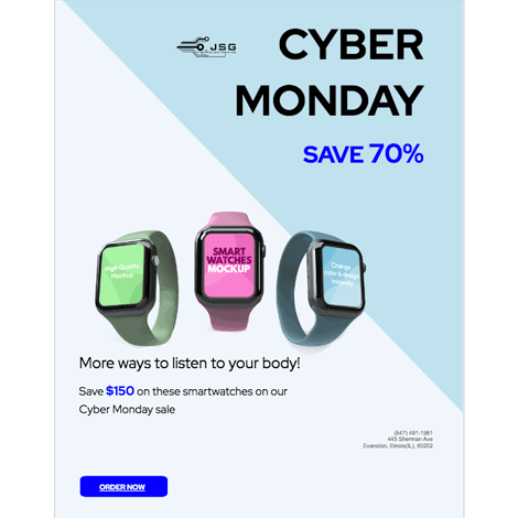Cyber Monday Modern Cool Blue Marketing