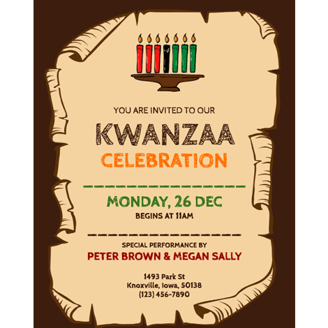 Kwanzaa Celebration Special Guest Invite
