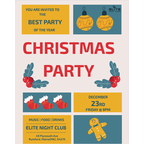 Christmas Club Party Event Colorful Flyer