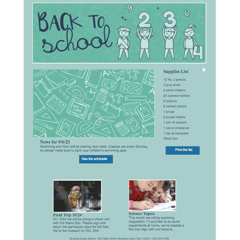 Back to School Newsletter