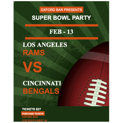 Super Bowl Football Party Invite