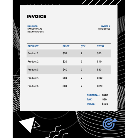 Black-White Invoice