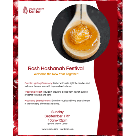 Rosh Hashanah Festival Celebration Flyer