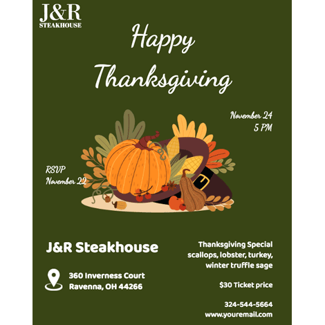 Thanksgiving Restaurant Invite