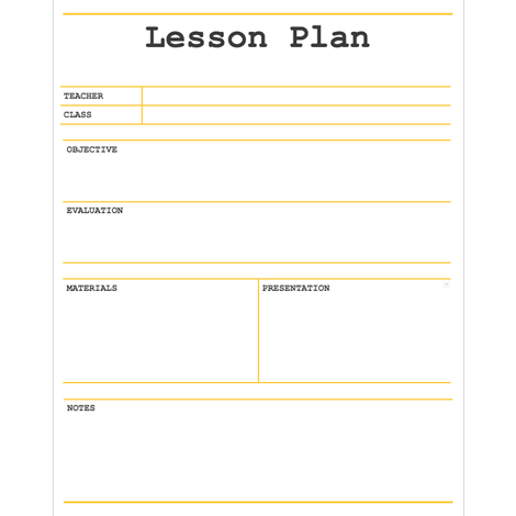 Yellow & Black Lesson Plan
