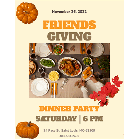 Friendsgiving Dinner Party Photo Invite