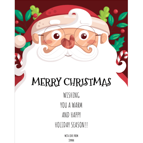 Jolly Santa Christmas Card