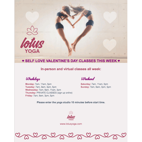 Valentine's Day Yoga Classes