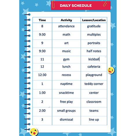 Daily Classroom Schedule
