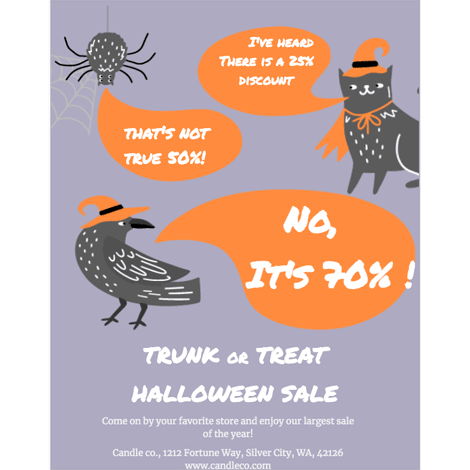 Halloween Animal Trunk or Treat Sale