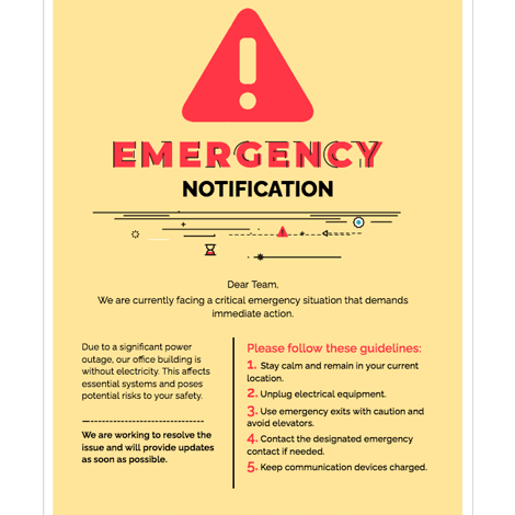 Company Emergency Notification