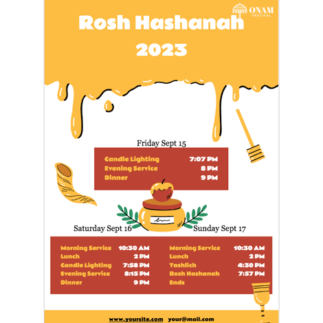 Rosh Hashanah High Holiday Seat Sale Schedule