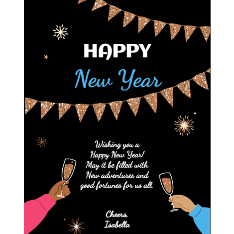 New Year Cheers For Friends eCard