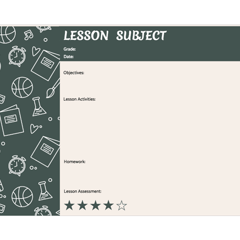 Horizontal Doodles Lesson Plan with Homework Assessment