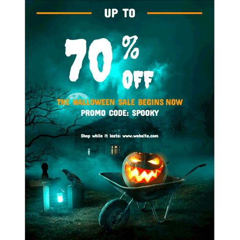 Halloween Sale 70% Off With Promo Code