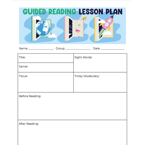 Group Reading Lesson Plan with Observation Notes