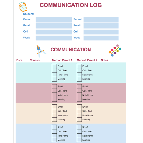 Parent Communication Log 2