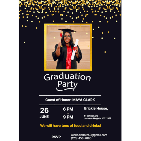 Senior Photo Graduation Party Invite