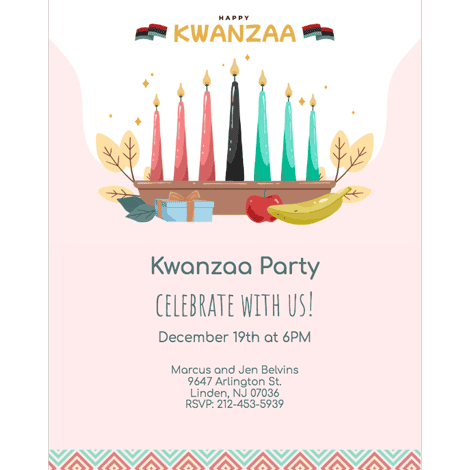 Kwanzaa House Party Fun Invite
