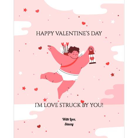 Happy Valentine's Day Cupid Card