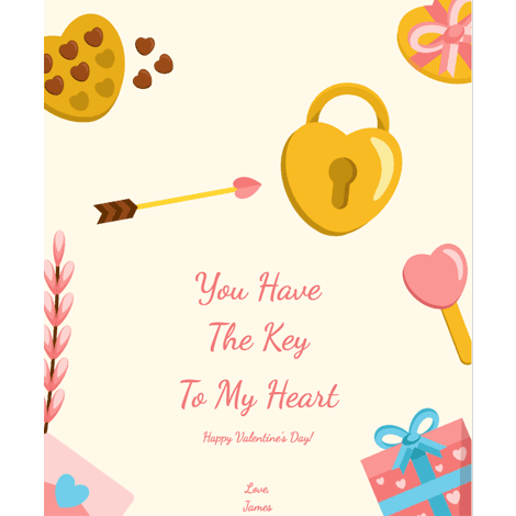 Valentine's Day You Have the Key Card