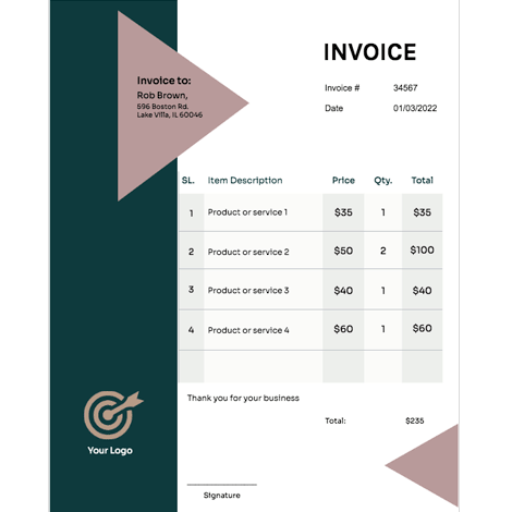 Geometric Design Invoice