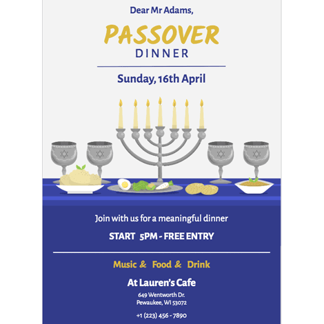 Passover Dinner Event