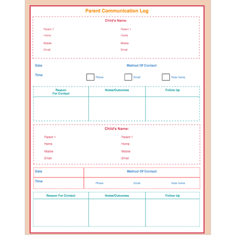 Parent Communication Log