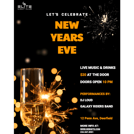 New Years Night Club Party Event
