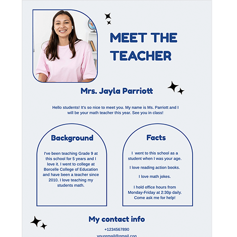 Meet the Teacher Stars & Windows Page