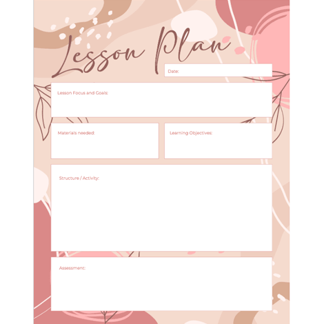 Rose & Tan Clean Lesson Plan Preparation