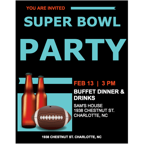 Super Bowl Beer Party Invite